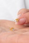 Heliophilia Silver Pendientes de Plata Esterlina 925 Dorados con Circonia